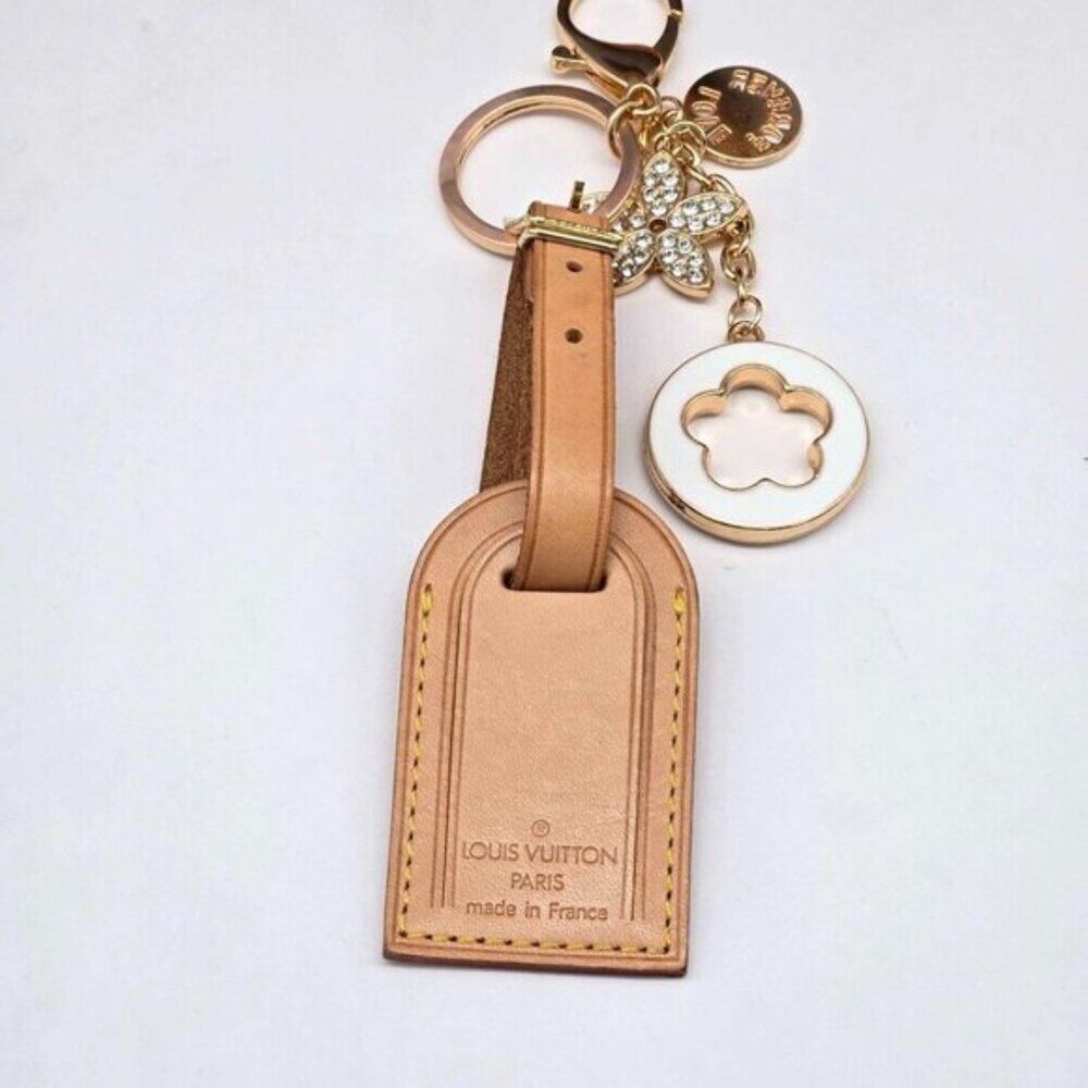 Authentic Louis Vuitton Name Tag / Luggage Tag with Unbranded Keychain - Picture 3 of 7